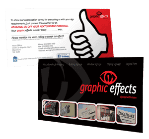 Custom printed DL marketing postcard