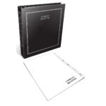 A black binder labeled 'Company Register' with a blank insert page beside it, showcasing a professional document organization tool.
