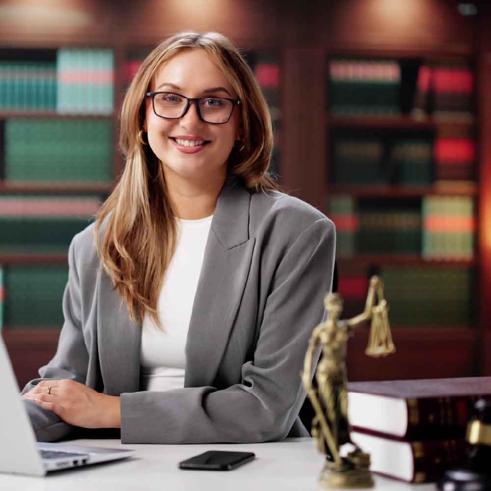 Lawyer behind a desk